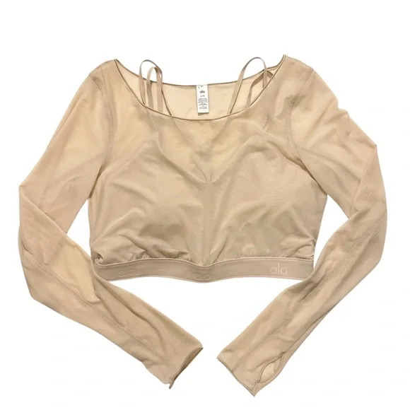 Alo Yoga Airlift Long Sleeve Ballet Dream Bra - Macadamia SZ Large